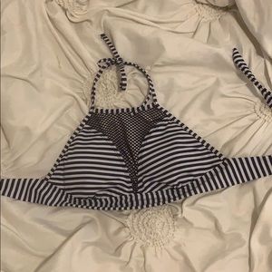 striped halter bikini top